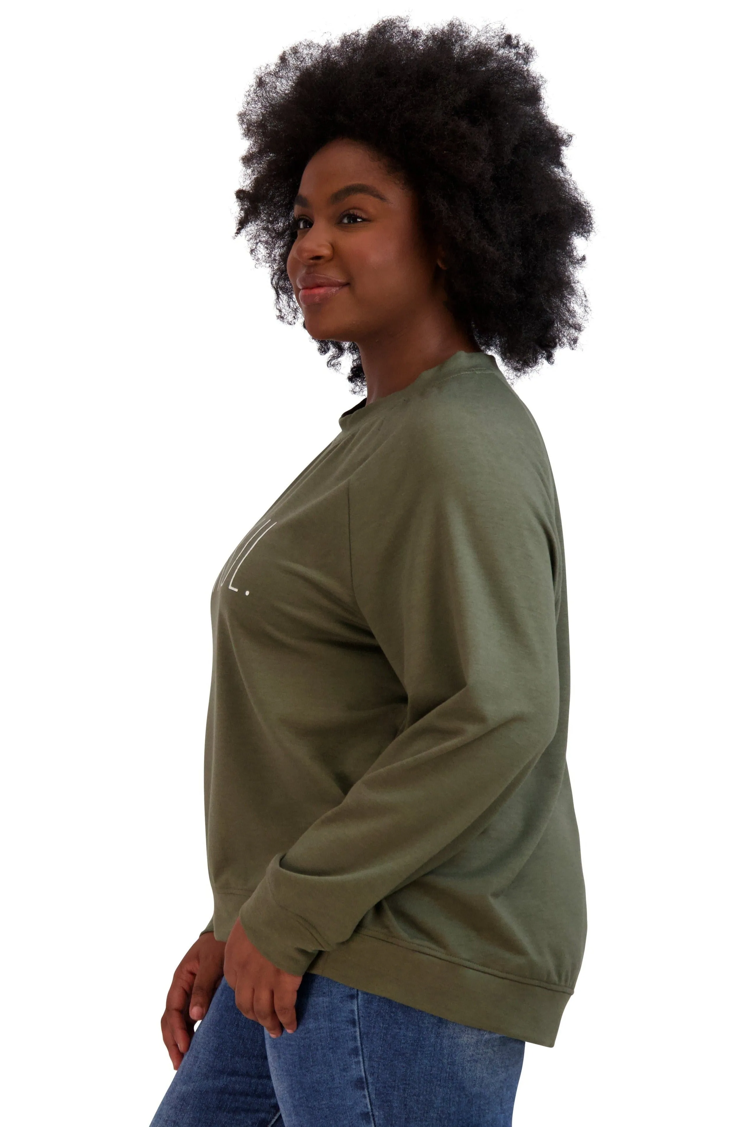 Women's "GRATEFUL" Plus Size Studio Raglan Sweatshirt